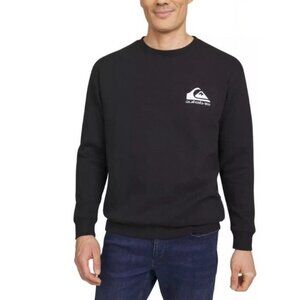 NEW Quiksilver Men's S Black Crewneck Sweatshirt Cotton/Polyester